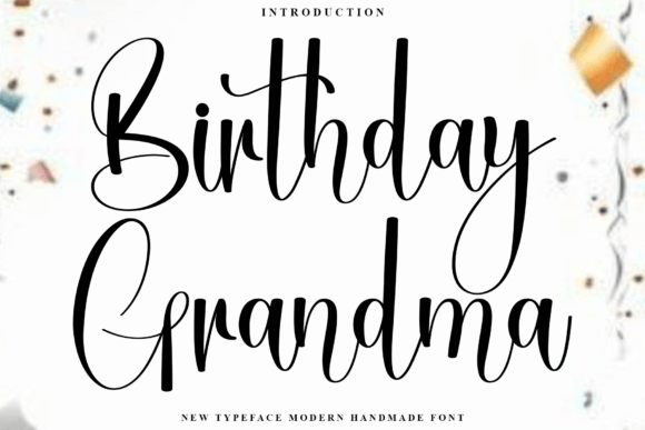 Birthday Grandma Font for Crafters