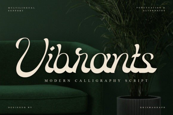 Vibrants: A Modern Script Typeface for Editorial Design